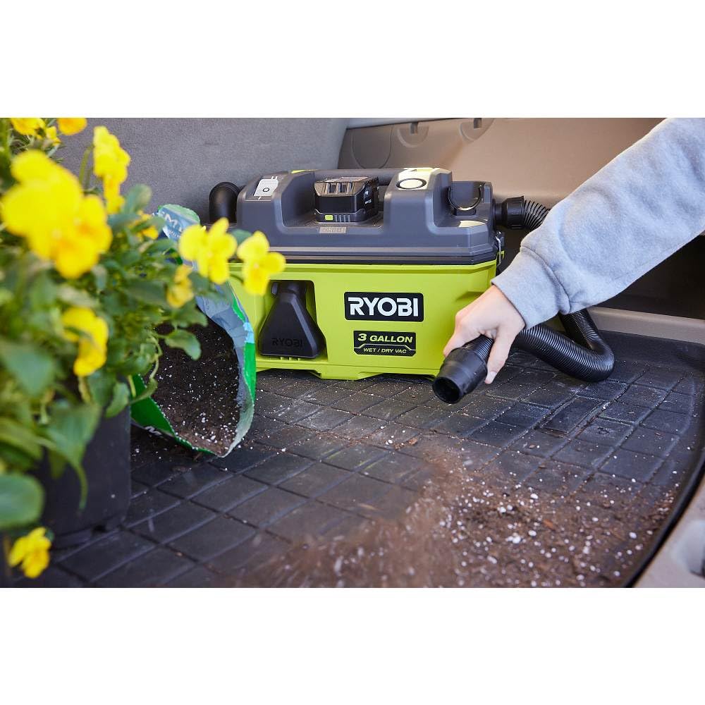 RYOBI 18V ONE+ Link vacuum mounted on LINK Mobile Storage for easy transport.