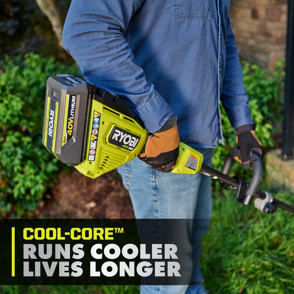 RYOBI 40V battery delivers fade-free performance vs NiCD rivals.