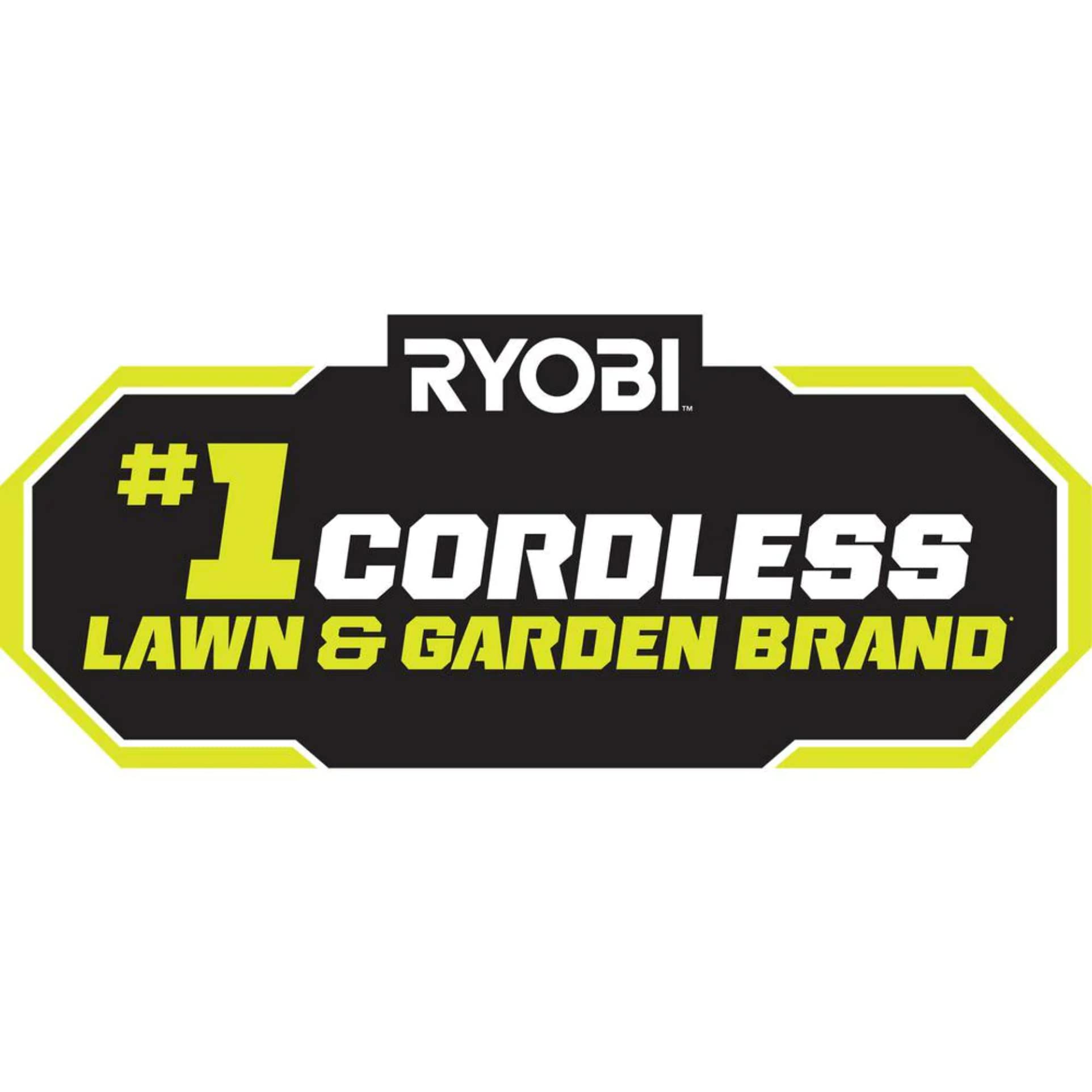 RYOBI 40V slim charger with USB charging for accessories and storage.