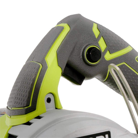 RYOBI 7-inch tile saw connected to 12 ft water hose for cooling
