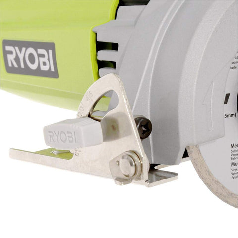 RYOBI 7-inch tile saw with brass water regulator for steady flow