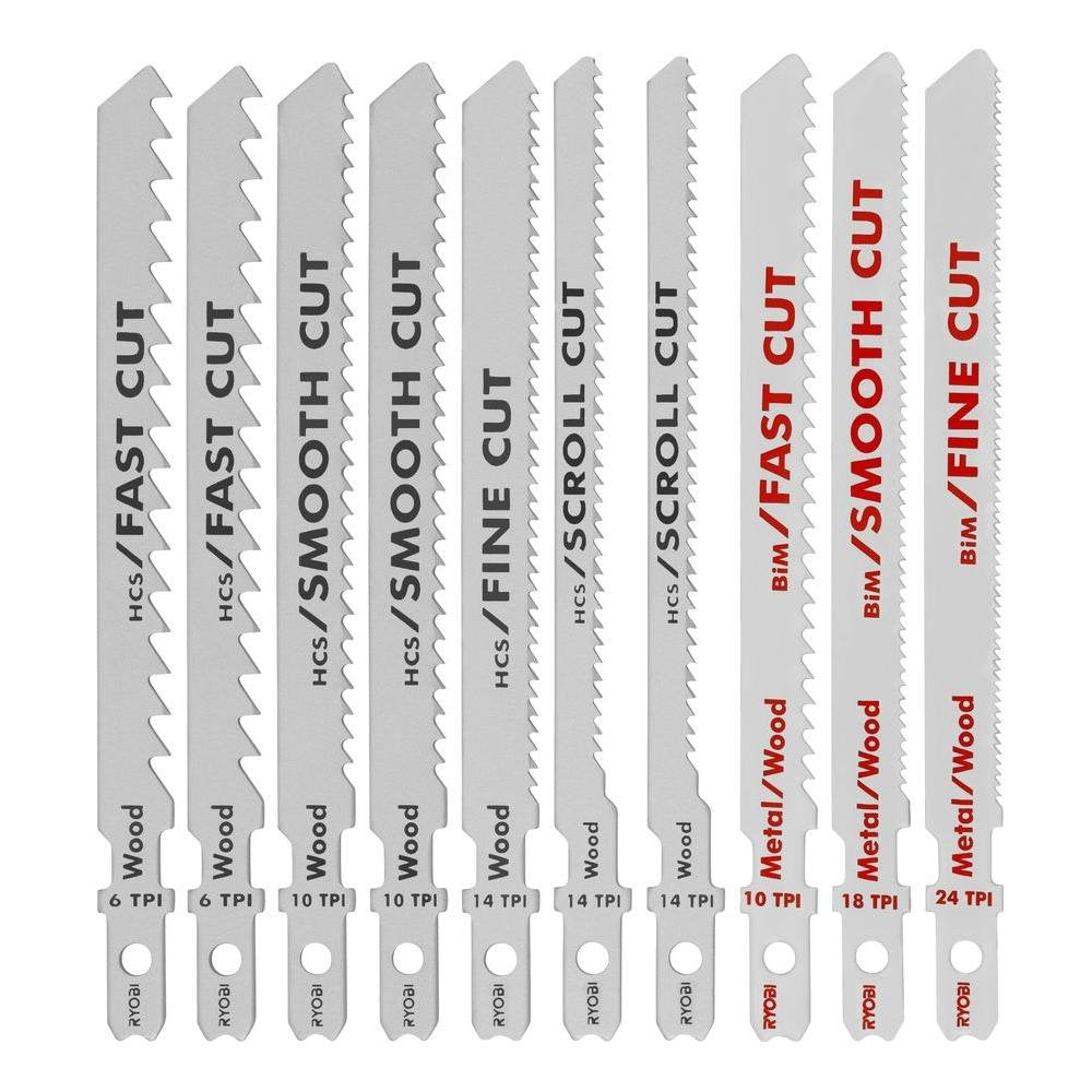 Ryobi A14AK10 blade teeth close-up showing durable steel construction