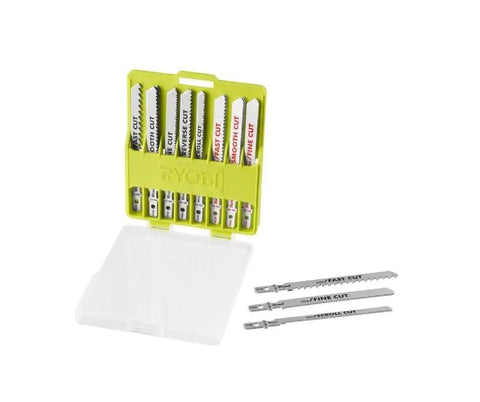 Ryobi universal shank blades fit most jig saws for versatile use.