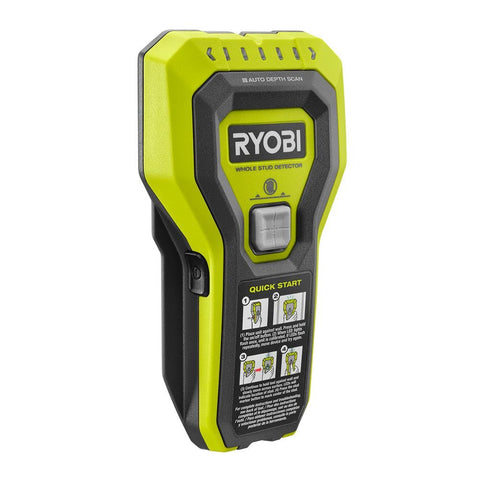 RYOBI built-in stud marker centers the stud for quick mounting