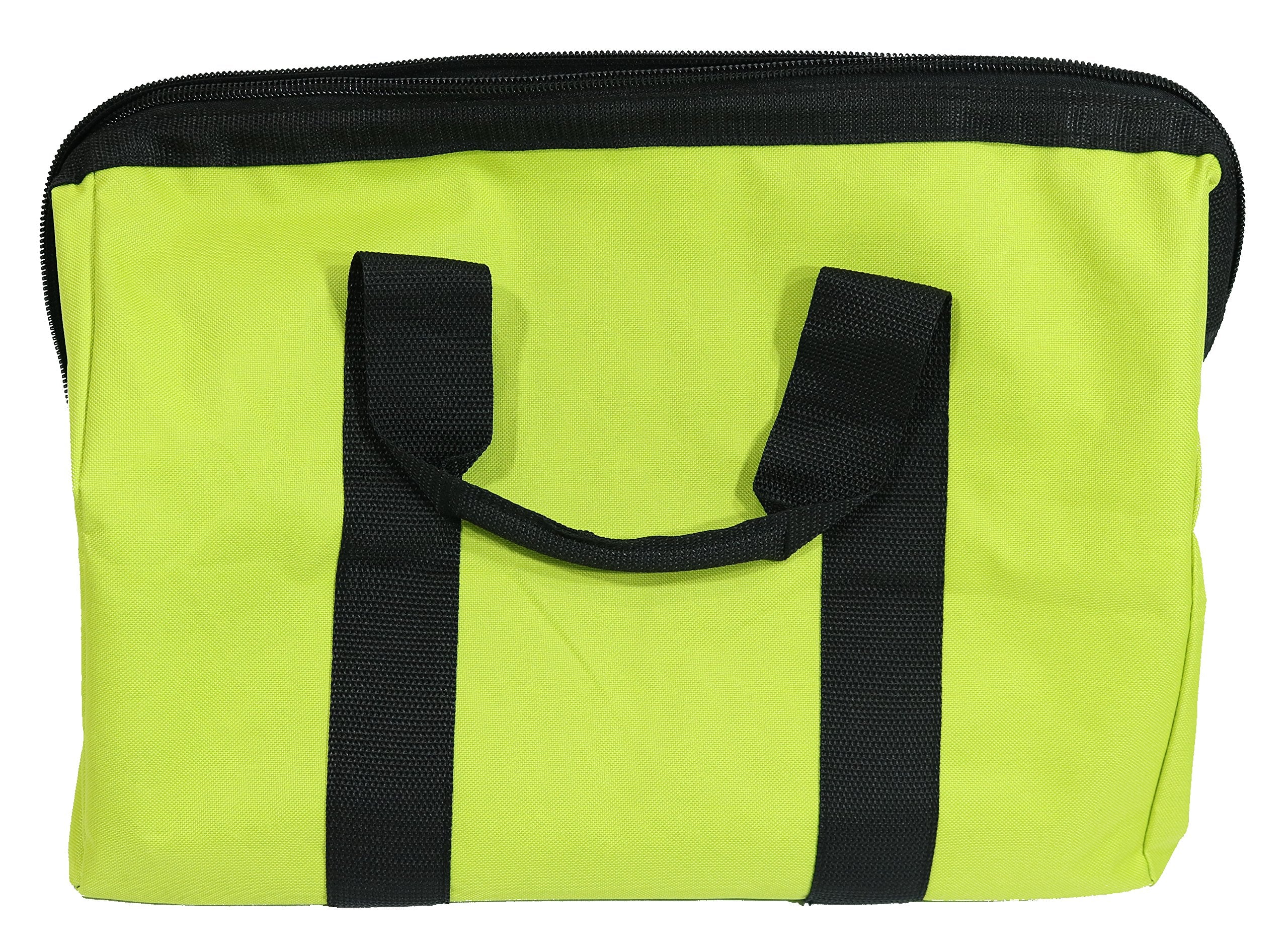 RYOBI green wide-mouth collapsible bag reinforced bottom for bulkier items.