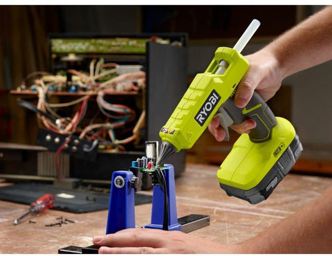 RYOBI heavy-duty gluing supports tough bonding tasks in crafts or repairs.