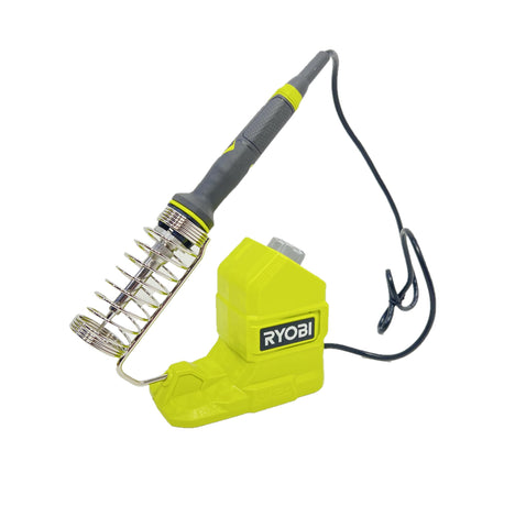 RYOBI ONE+ 120W soldering iron topper on-board iron holder for safe storage.