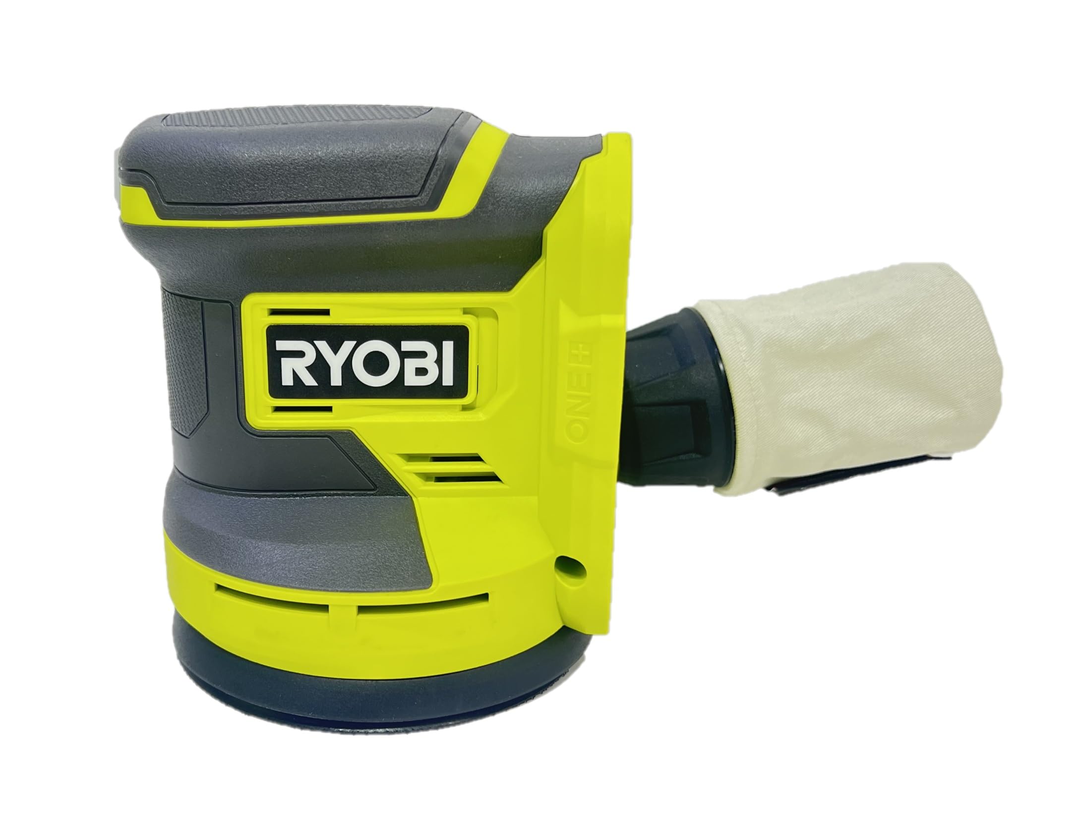 Ryobi One+ 18V sander with dust-port for tidy workshop dust control.