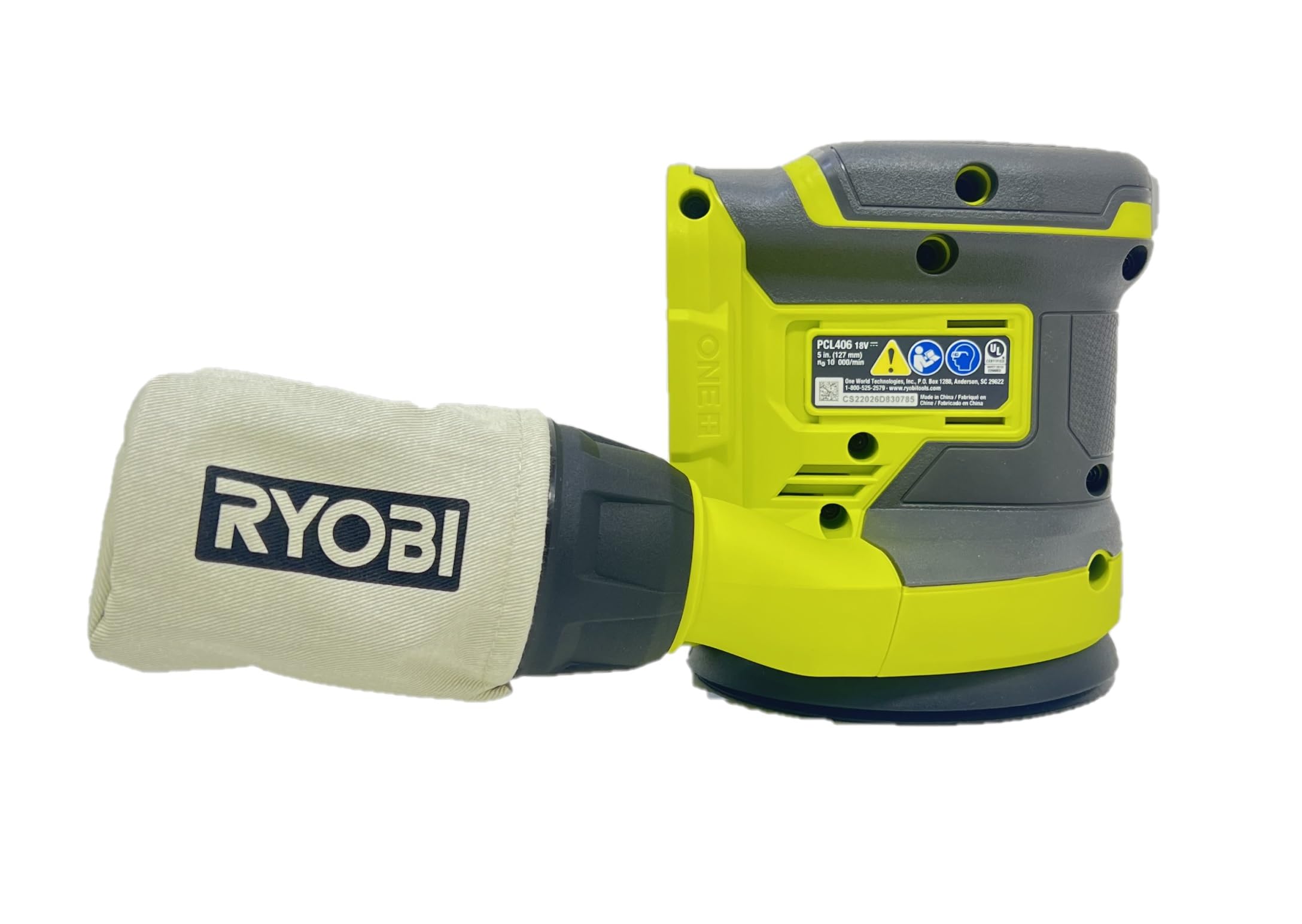 Ryobi One+ 18V sander delivers swirl-free finishes with a 5-inch pad.