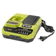 RYOBI ONE+ 18V 8A rapid charger front view shows USB ports for convenient charging.