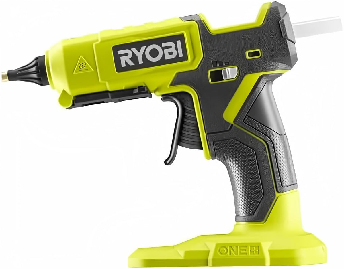 RYOBI ONE+ 18V glue gun front view for versatile DIY projects.