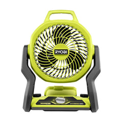 RYOBI ONE+ 18V Whisper Series fan side view for compact personal cooling