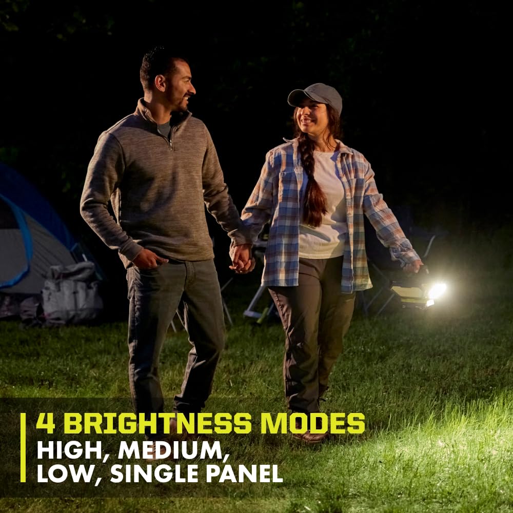 RYOBI ONE+ 360° light hanging hook supports hands-free mounting.