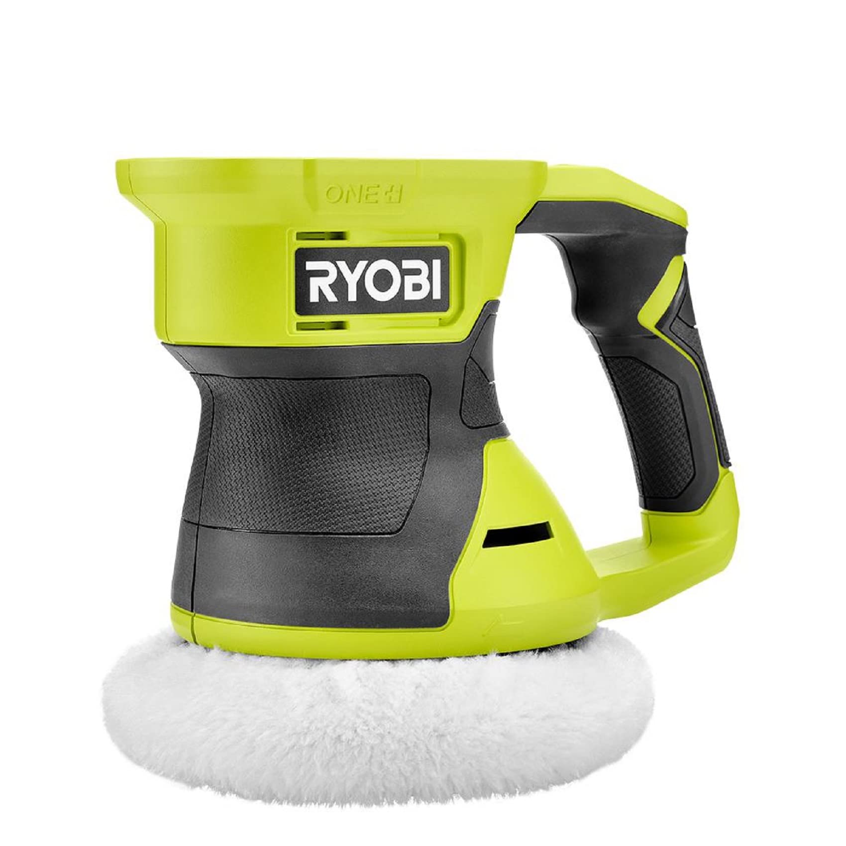 RYOBI ONE+ 6-inch buffer in use with two-speed control for swirl-free finish on automotive surfaces