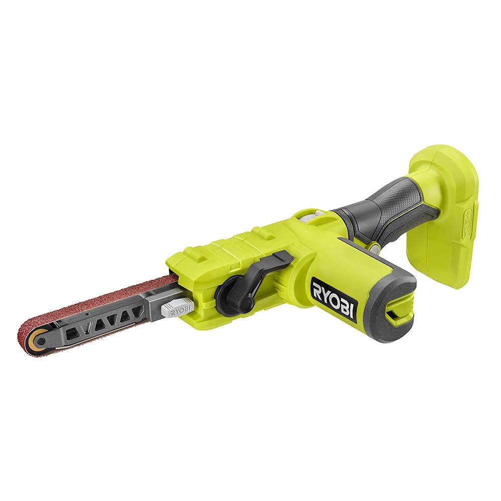 RYOBI ONE+ belt sander with ergonomic design for precise sanding in tight spaces.