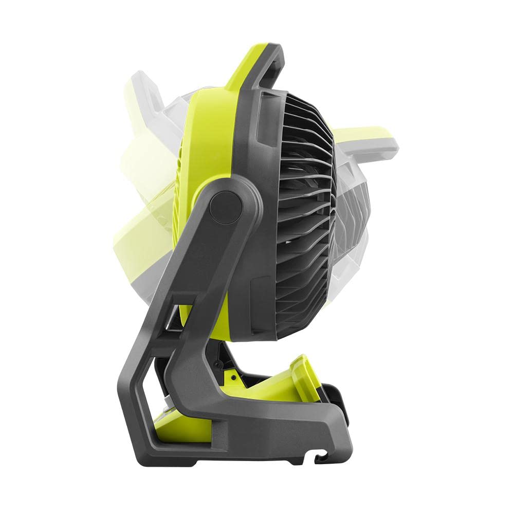 RYOBI ONE+ fan in use on a desk for portable cooling