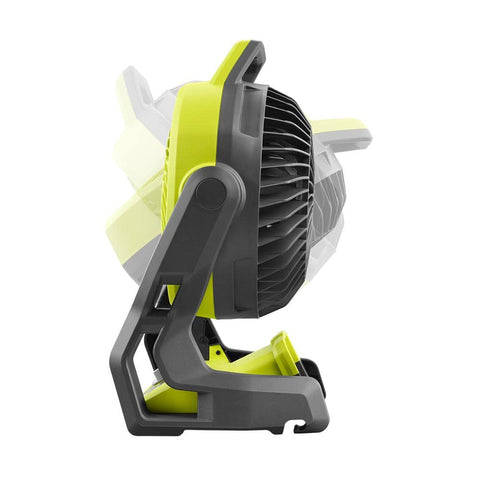 RYOBI ONE+ fan in use on a desk for portable cooling