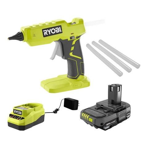 RYOBI ONE+ glue gun bundle setup for cordless convenience during repairs.