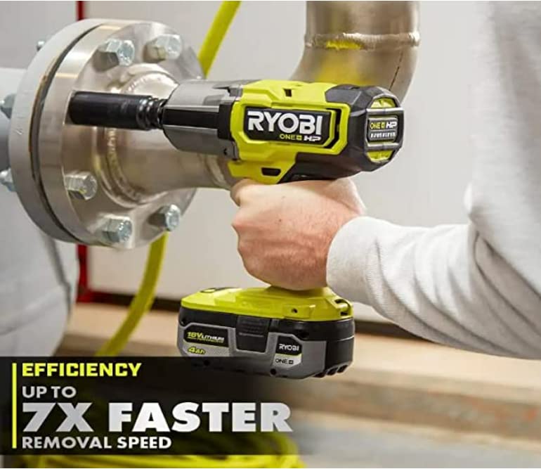 RYOBI ONE+ HP friction ring anvil enables quick socket changes during repairs.