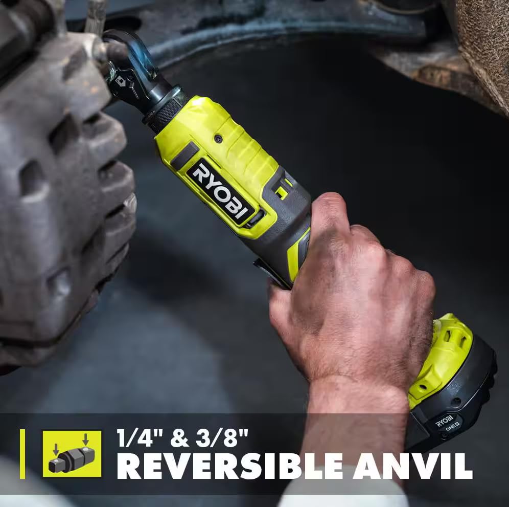 RYOBI ONE+ Multi-Size Ratchet delivers 35 ft-lbs torque and 260 RPM