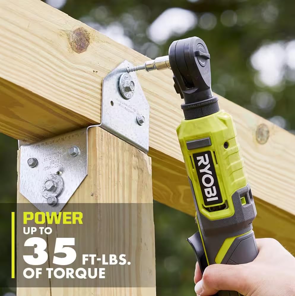 RYOBI ONE+ Multi-Size Ratchet 4-position head for angled access