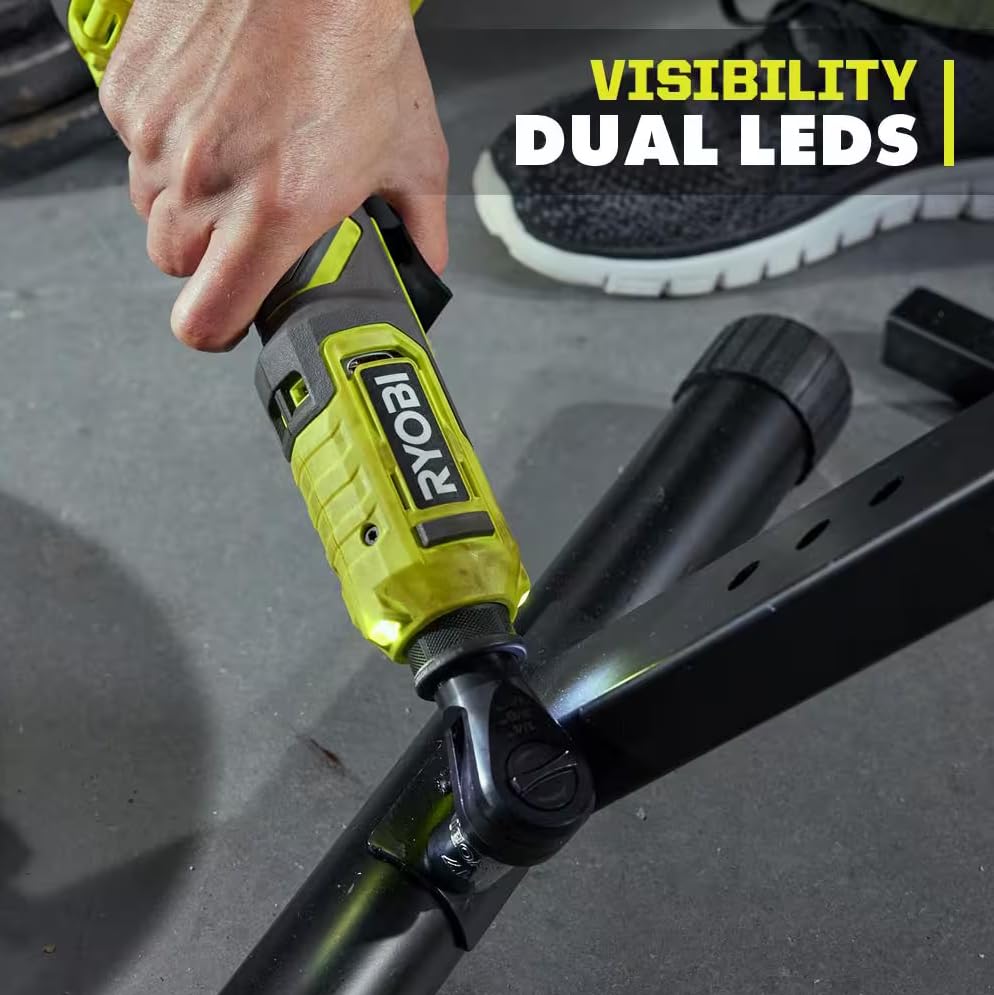 RYOBI ONE+ Multi-Size Ratchet ergonomic paddle trigger provides control