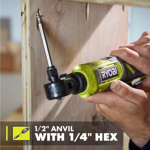 RYOBI ONE+ Multi-Size Ratchet half-inch anvil with hex drive capability