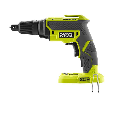 RYOBI screw gun with adjustable nose cone for improved accuracy.