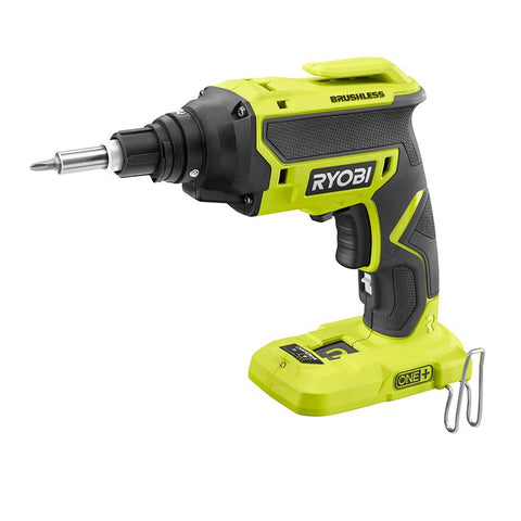 RYOBI 18V screw gun with variable speed trigger for versatile fastening.