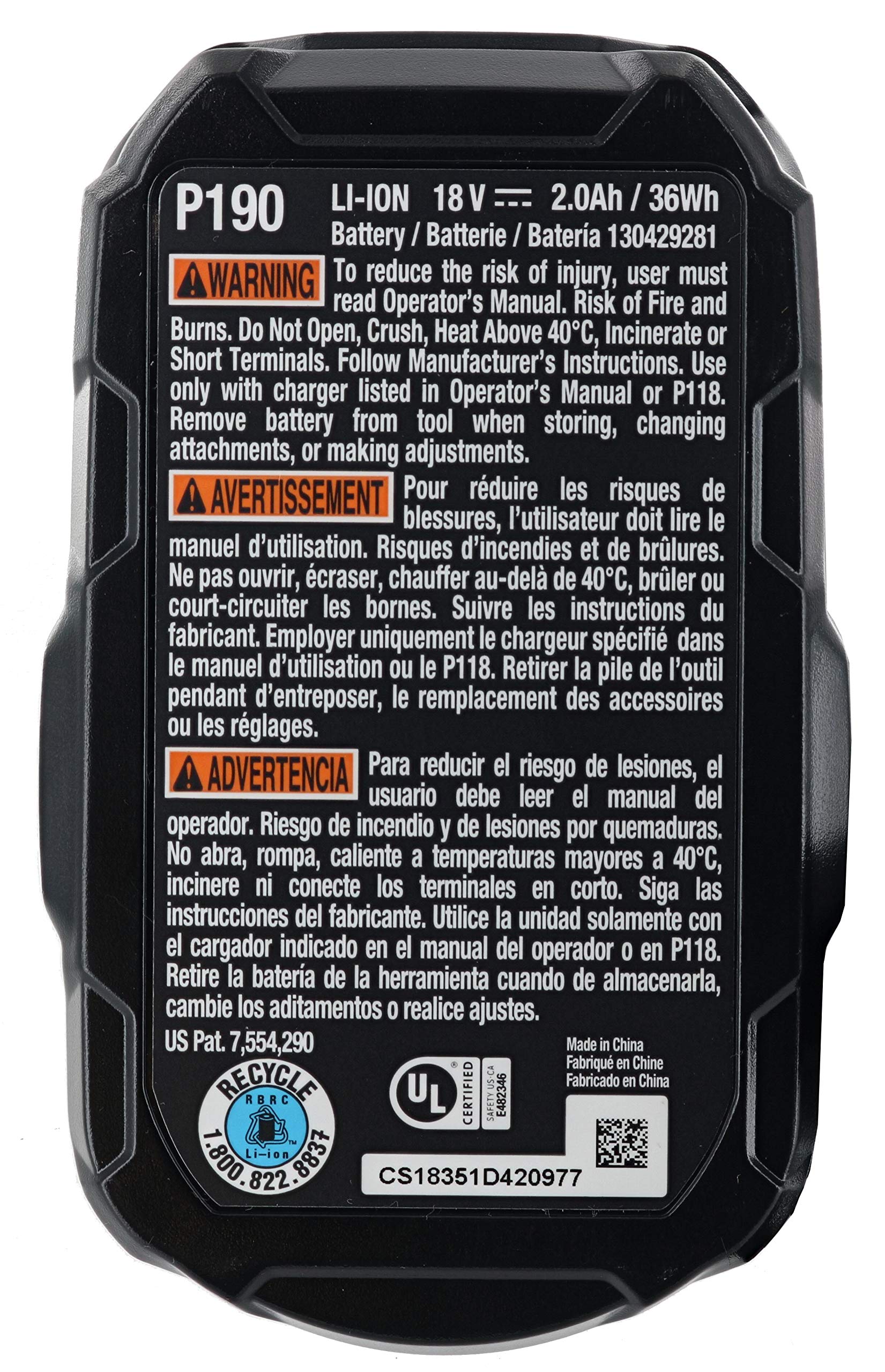 RYOBI P190 extreme weather performance ensures reliable power in cold conditions