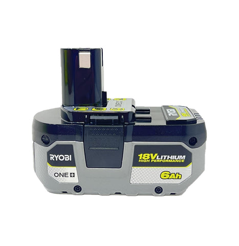 RYOBI P193 6.0Ah battery in-tool connection demonstrates secure snap-in