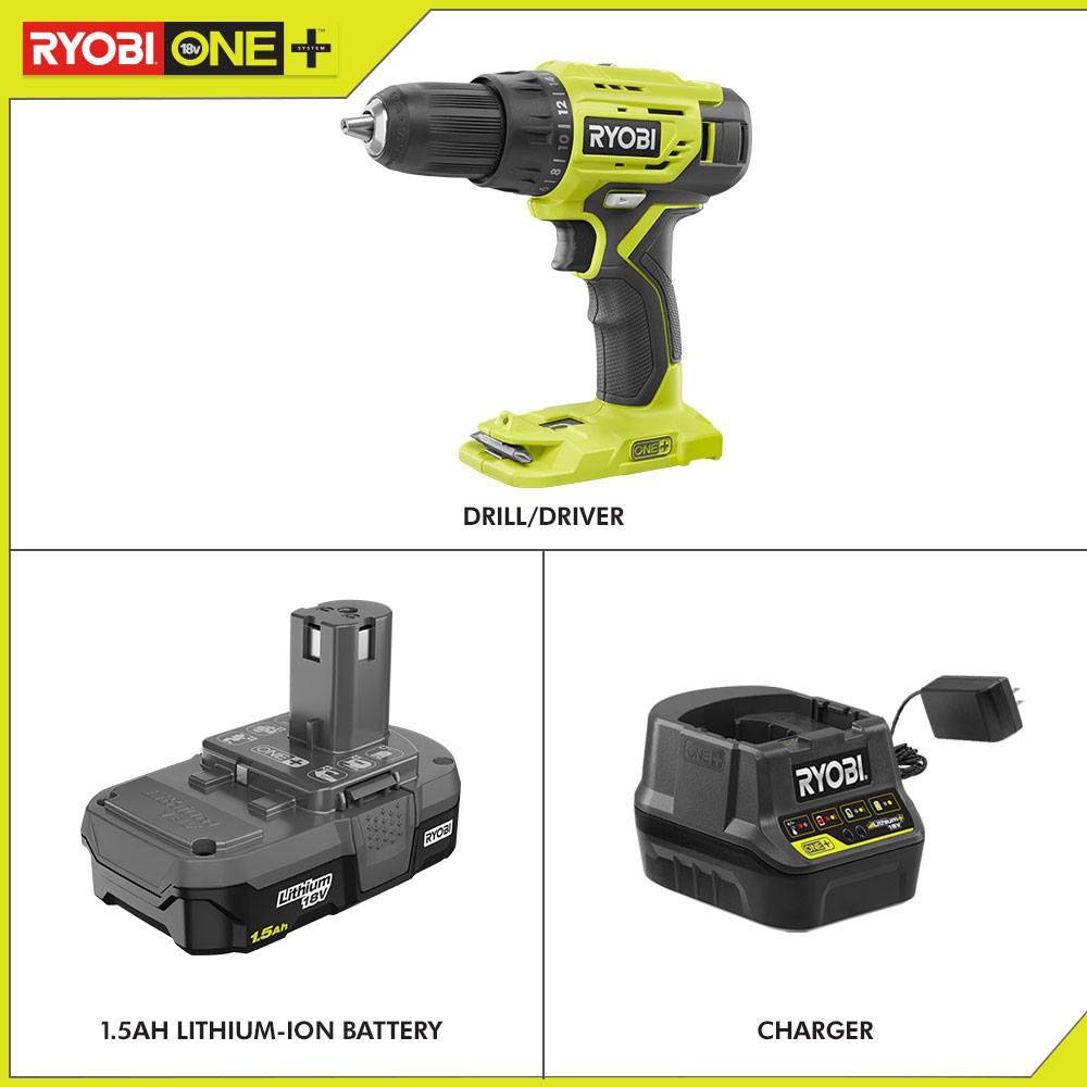 RYOBI P215K battery powering longer runtime for projects.