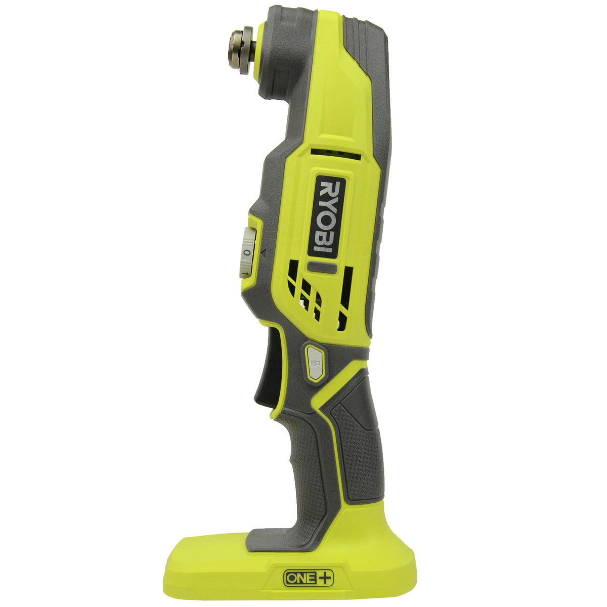 RYOBI P343 oscillating multi-tool front view for versatile cuts and sanding.