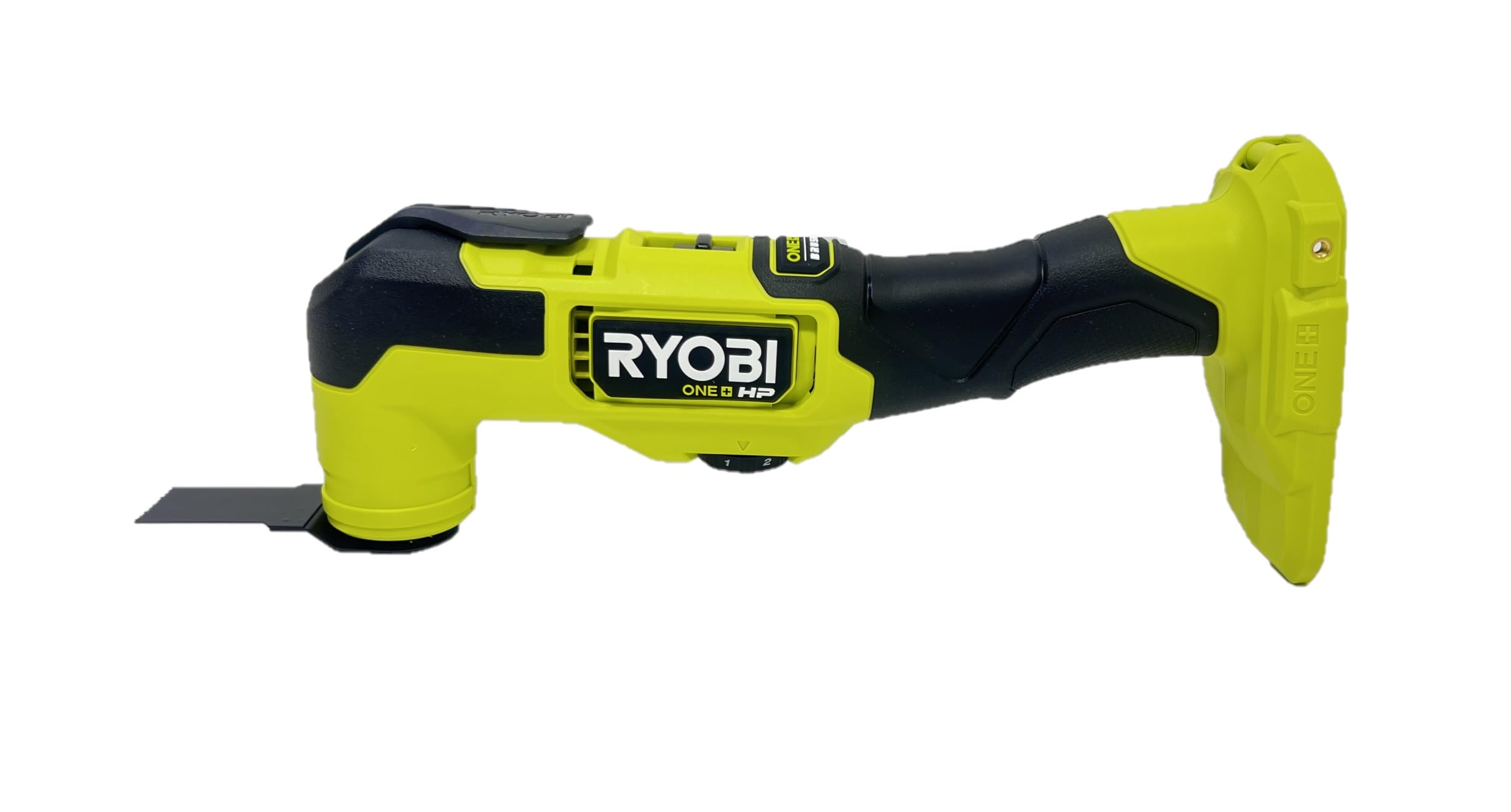 RYOBI PBLMT50B multi-tool head in a compact design for tight spaces and precise cuts.
