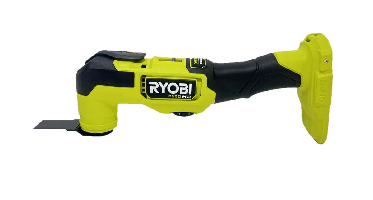 RYOBI PBLMT50B multi-tool head in a compact design for tight spaces and precise cuts.