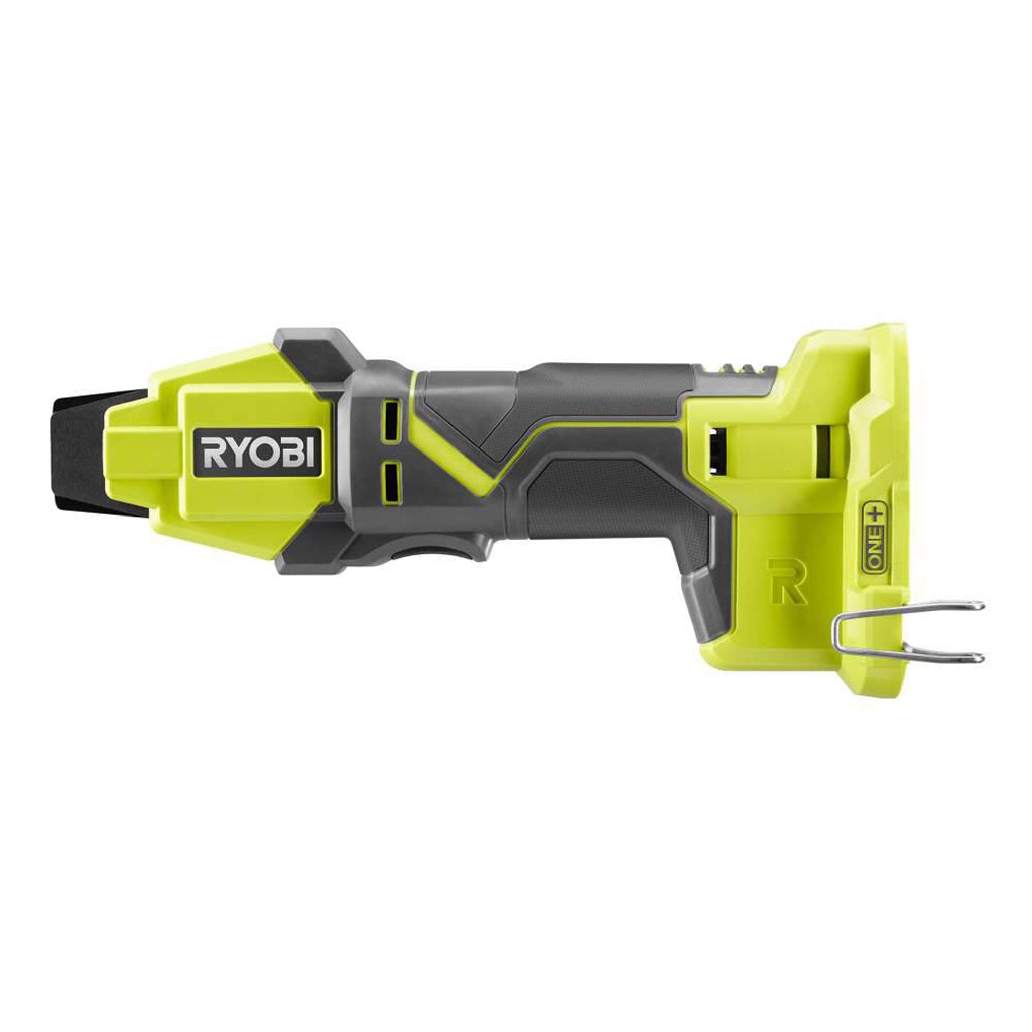 Ryobi P660 shown in one-handed operation for precise clamping with minimal effort.
