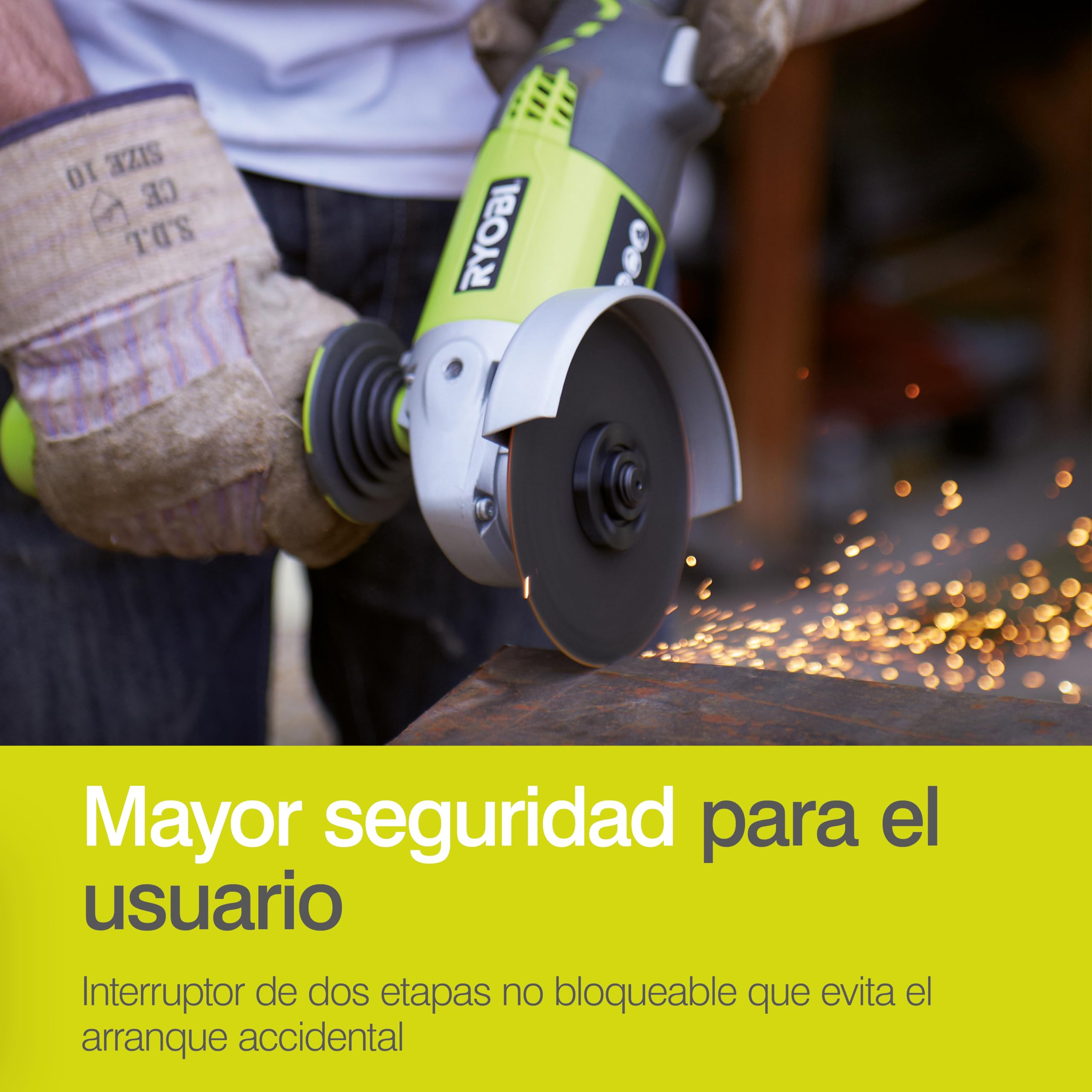 Ryobi R18AG-0 concrete finishing task demonstrating surface prep.