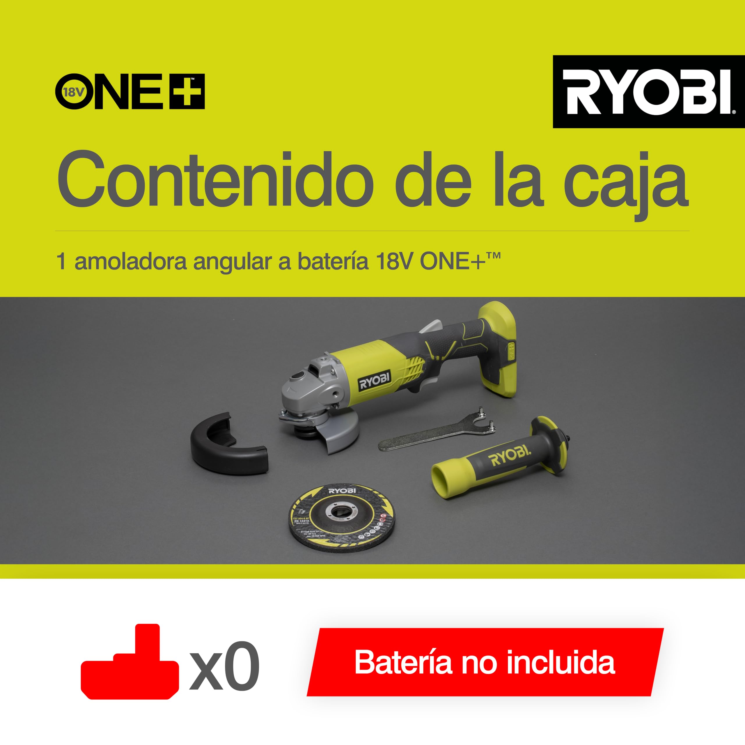 Ryobi R18AG-0 metal grinding task showing effective material removal.