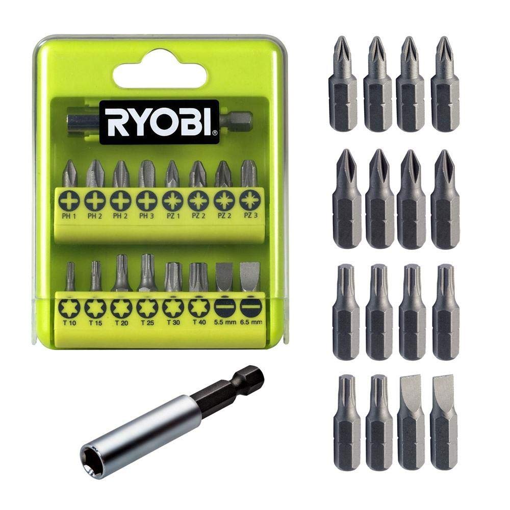 RYOBI RAK17SD contents: 16x 25mm bits and a 60mm holder for versatile projects.