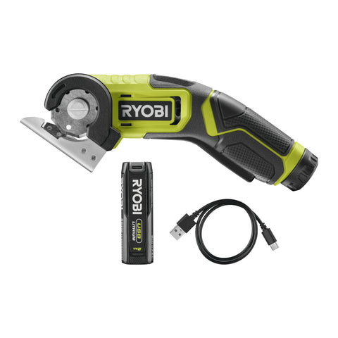 RYOBI RCT4-120G front view showing compact cordless cutting tool for quick tasks.