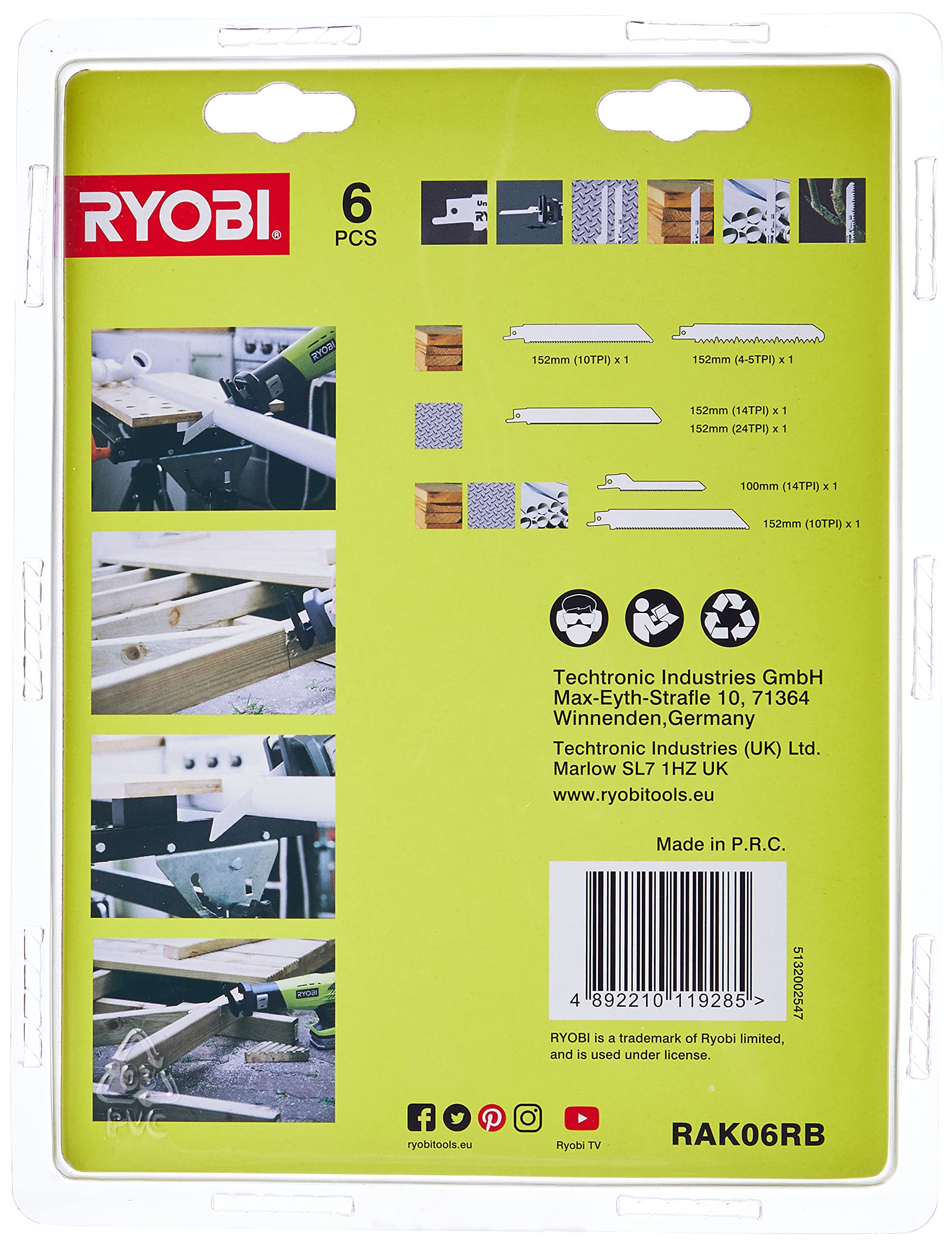 RYOBI RAK06RB metal-cutting blade for fast metal work