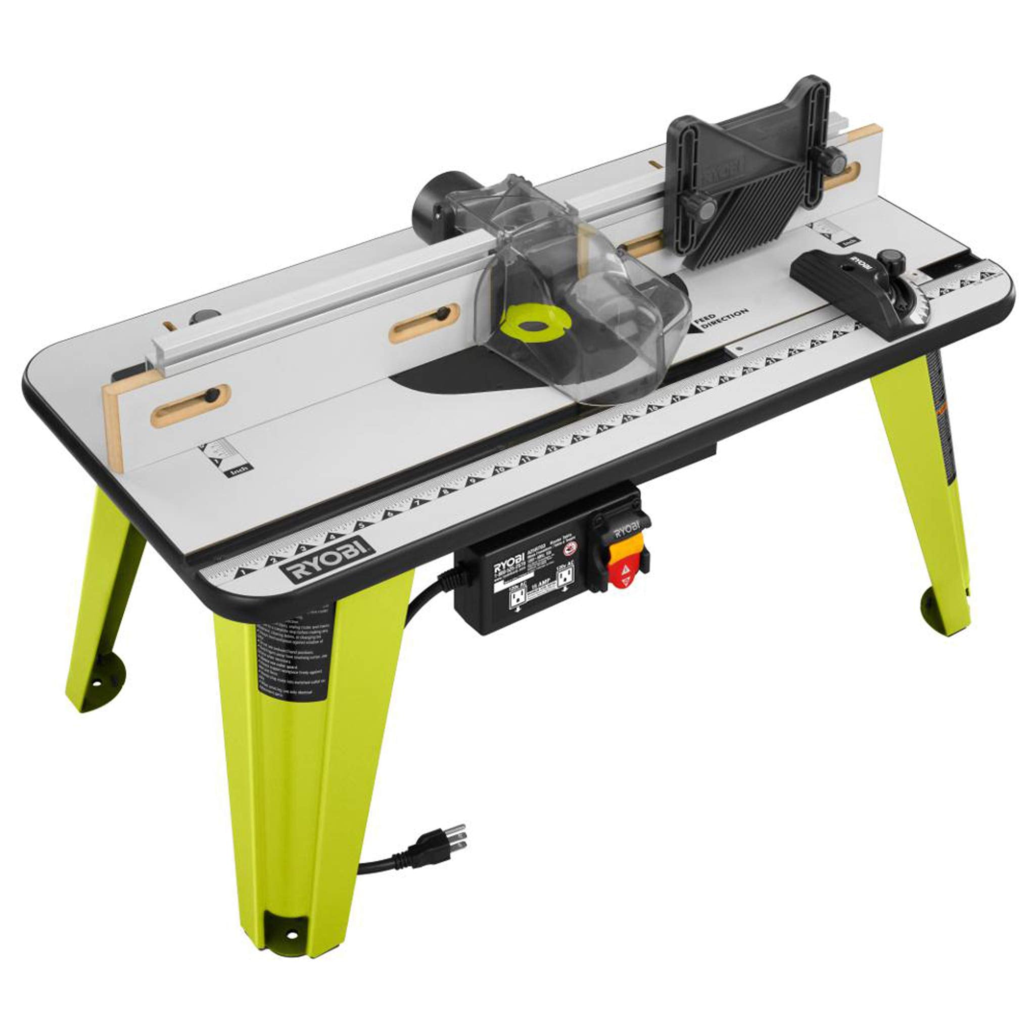 RYOBI A25RT03 router table front view for precise edge work and compatibility.