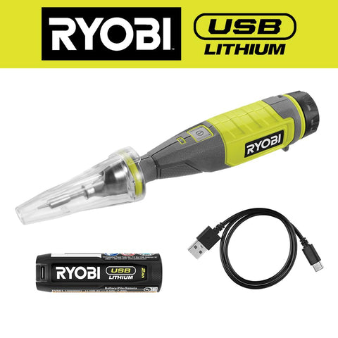 RYOBI USB Lithium Soldering Pen heat tip ready for precise jewelry and electronics work.