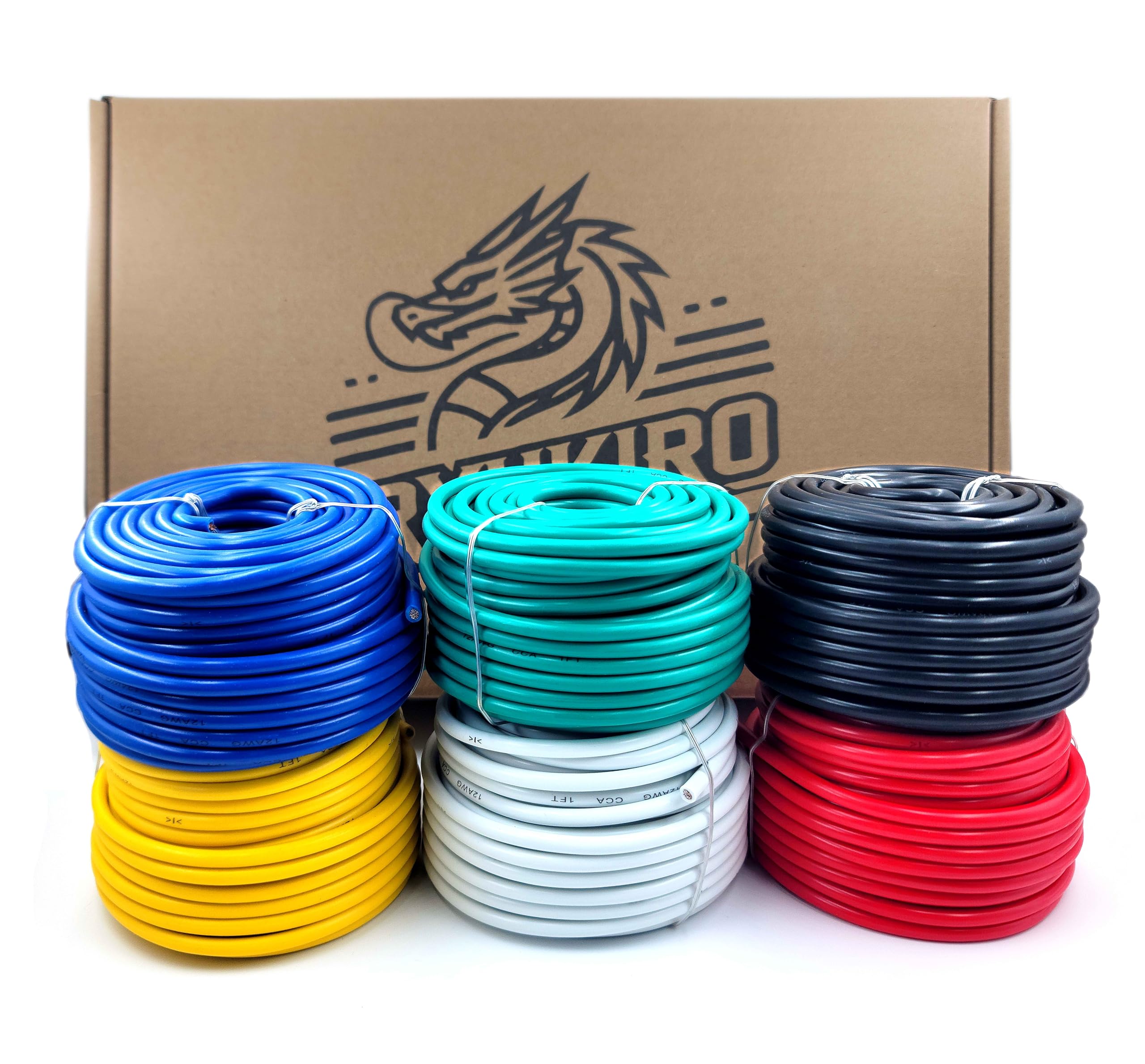Ryukiro multi-color 12 gauge bundle enables color-coded circuits and quick repairs.