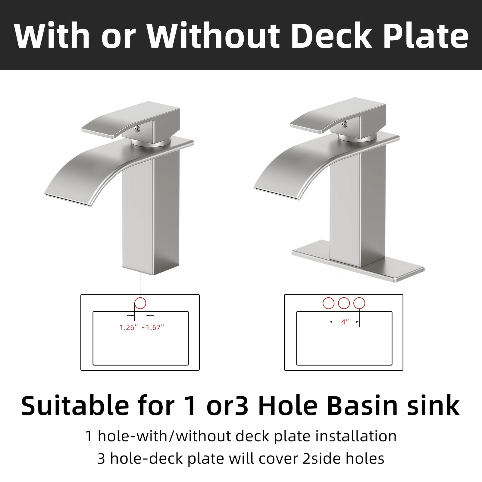 Ryuwanku deck plate included for clean 1- or 3-hole installation.