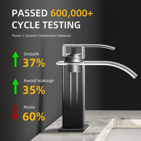 Ryuwanku faucet front view highlighting sleek matte-black finish