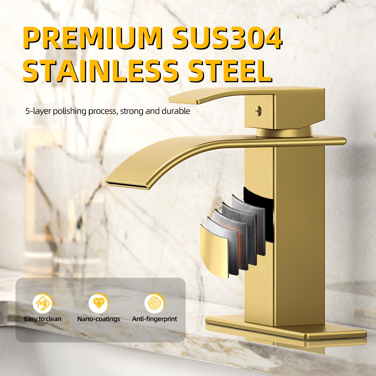 Ryuwanku single-handle faucet provides easy temperature and flow control.