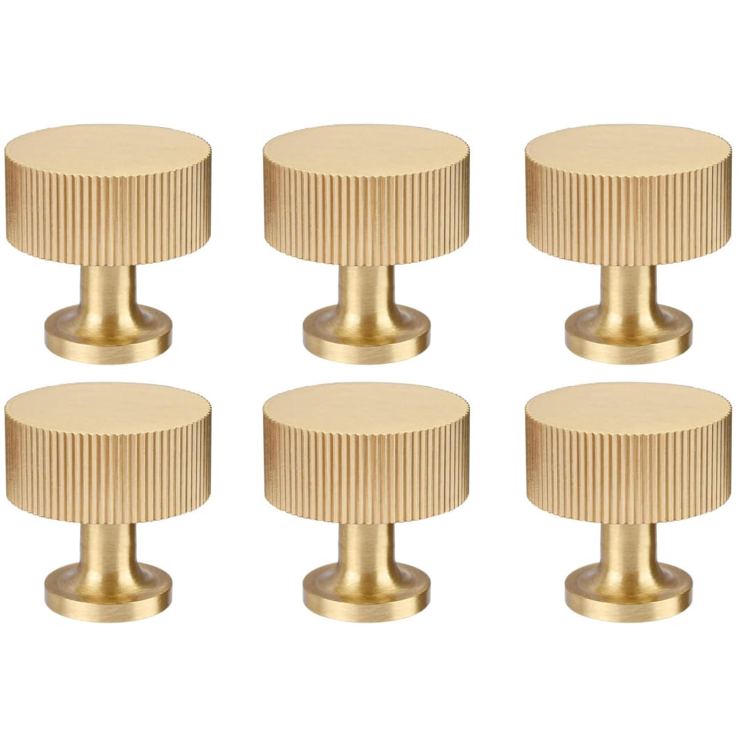RZDEAL brass knob close-up, 1-inch diameter, ideal for cabinet upgrade