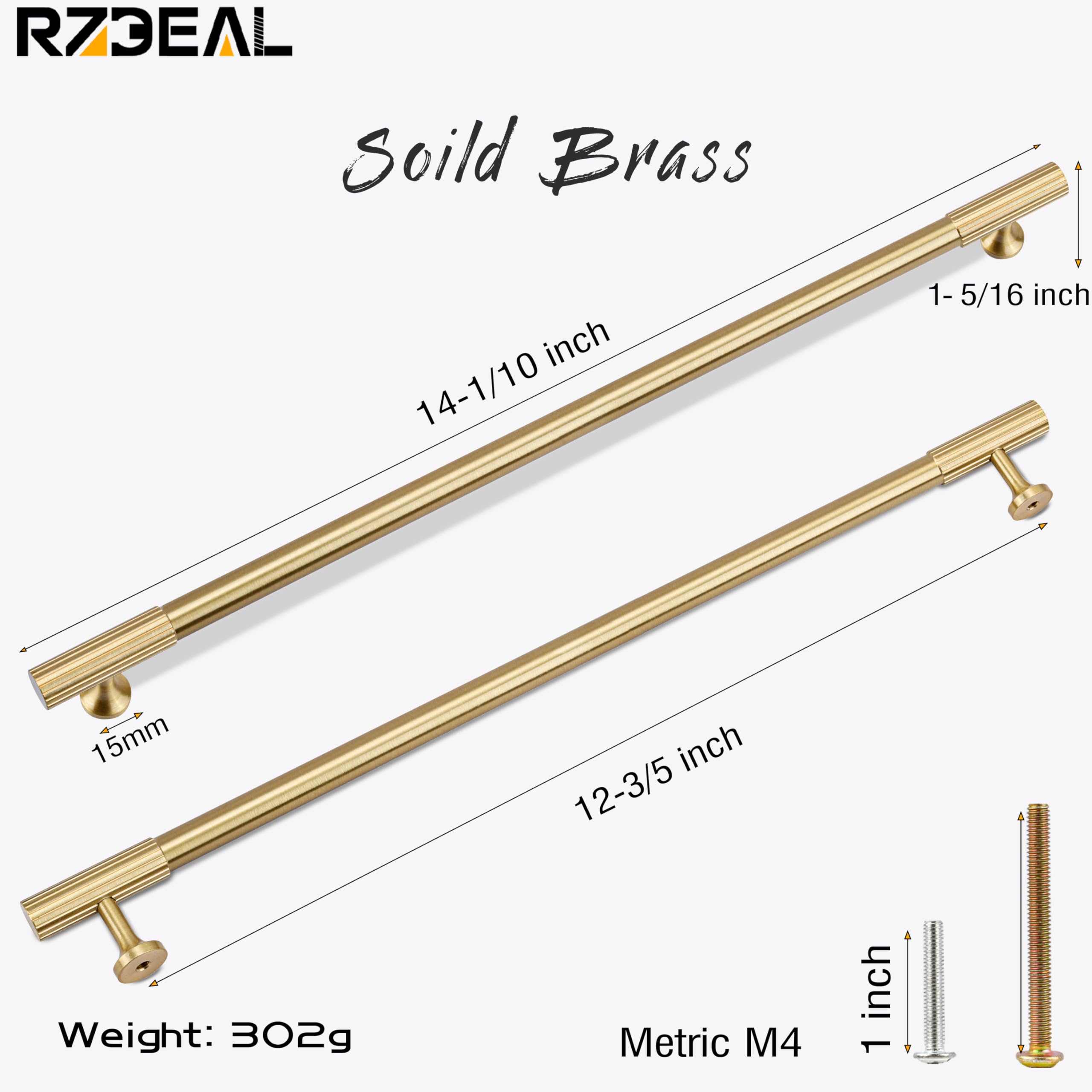 RZDEAL brushed-brass drawer pull showcases modern style and easy installation.