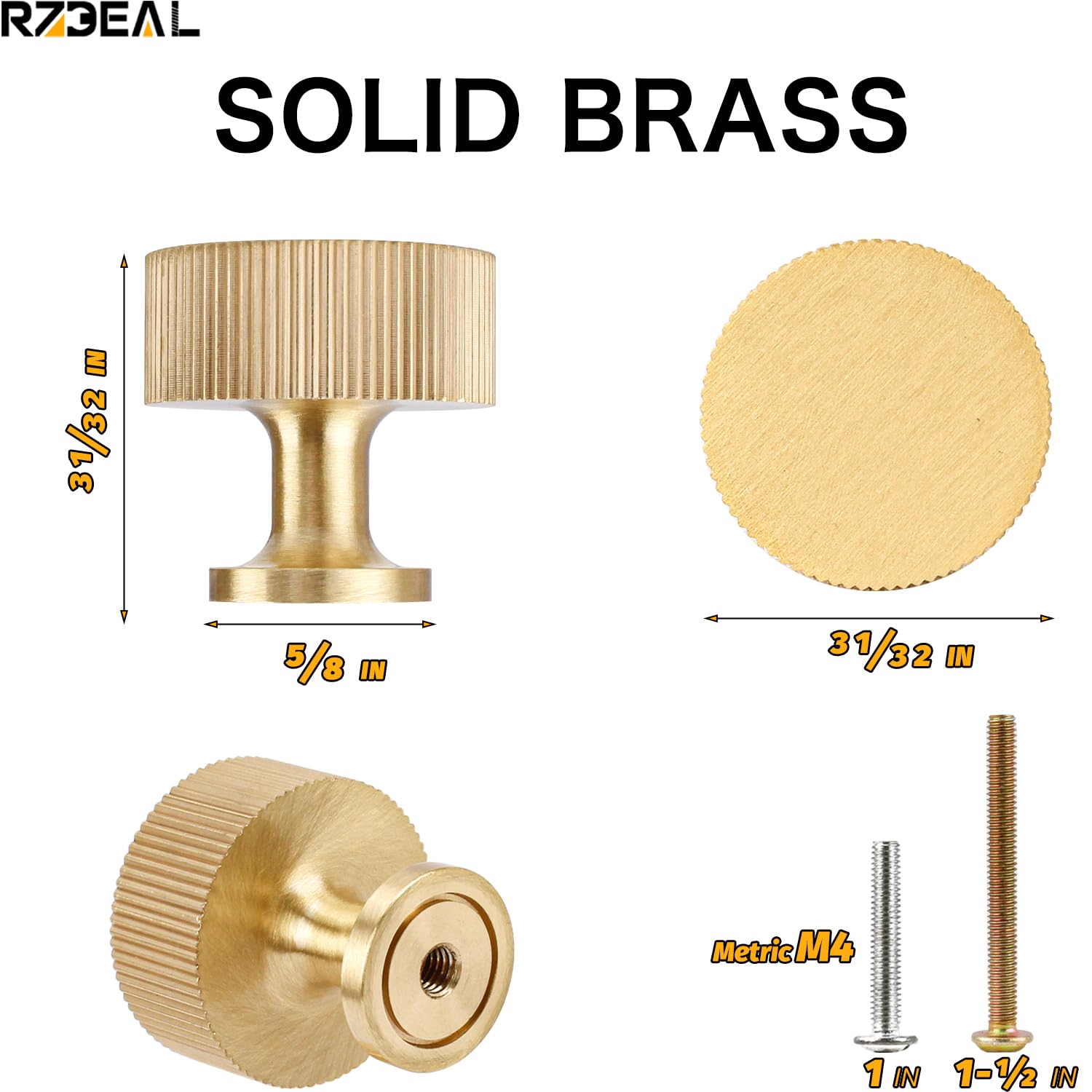RZDEAL brushed brass finish close-up on premium hardware